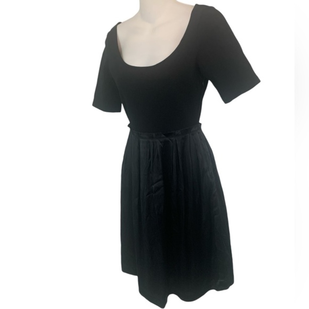 Theory Melody Shift Dress Black Silk Short Sleeve Classic Night Out 4